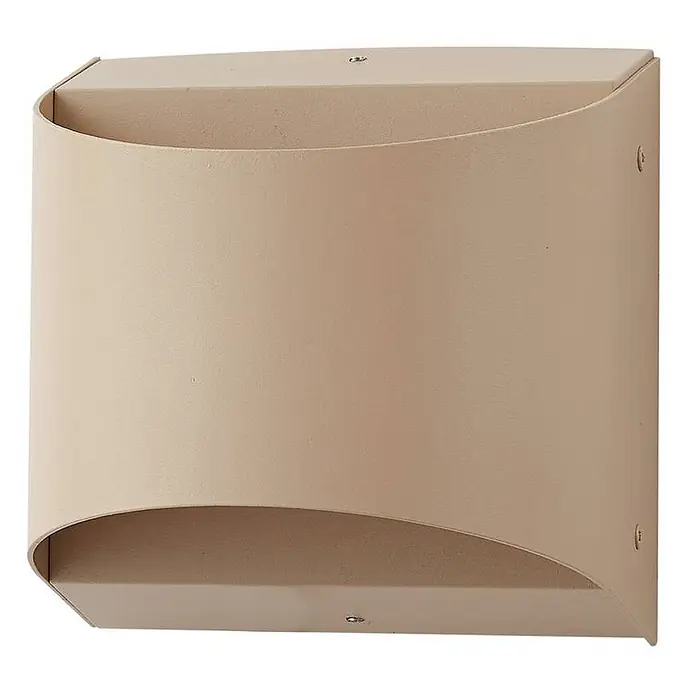 Lindby LED Wandleuchte aussen in beige, up down Aussenlampe Wand -  - Beige gekrümmte Metall-Wandleuchte für Auf- und Ablicht.
