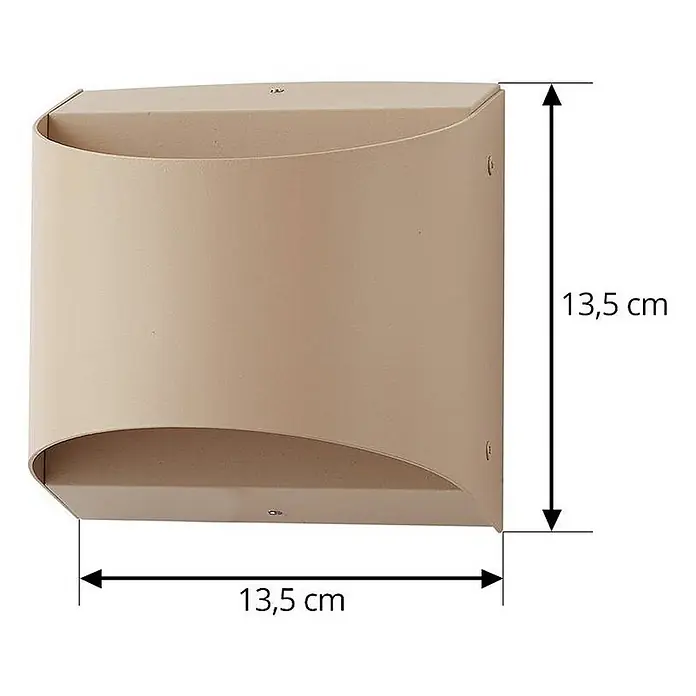 Lindby LED Wandleuchte aussen in beige, up down Aussenlampe Wand -  - Matte sandfarbene Wandleuchte mit gewölbter Front, für indirekte Beleuchtung nach oben und unten.