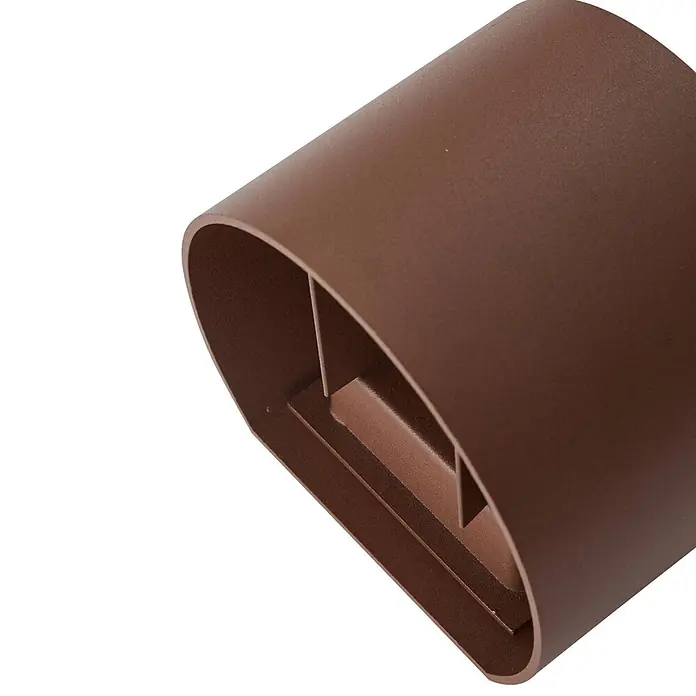 Lindby LED Wandleuchte aussen in rost, up down Aussenlampe Wand -  - Matte braune, halbzylindrische Wandleuchte mit internen Blenden.