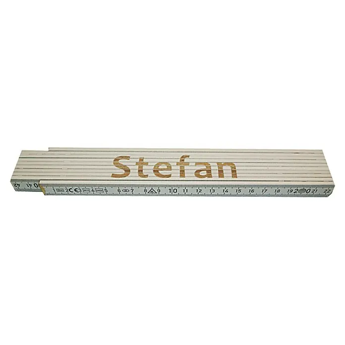 Zollstock - Aufdruck: Stefan, 2 m - Ein Zollstock mit dem Namen "Stefan", ideal zum Messen und Markieren bei Bauprojekten und Heimwerkerarbeiten.