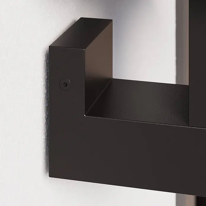 Lucande LED Wandleuchte aussen in anthrazit, weiß, Aussenlampe Wand -  - Dunkle L-förmige Wandhalterung aus Metall mit strukturierter Oberfläche und sichtbarer Sechskantschraube.