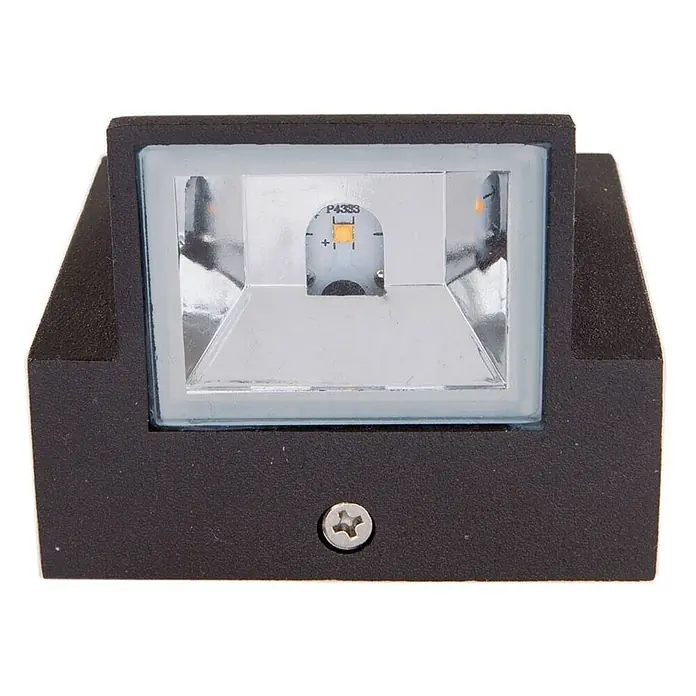 Lucande Außenwandleuchte Marik - schwarz, schwarz, IP54 - Schwarze LED-Außenwandleuchte mit einem einzelnen warmen LED-Chip in einem Reflektor, befestigt mit einer Sternschraube.