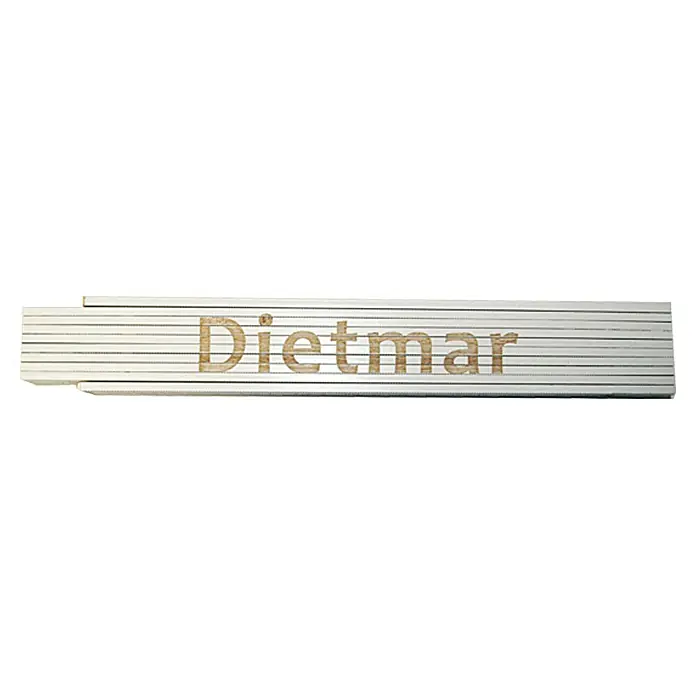 Zollstock - Aufdruck: Dietmar, 2 m - Ein Zollstock mit dem Schriftzug "Dietmar", ein nützliches Werkzeug für jeden Handwerker und Heimwerker.