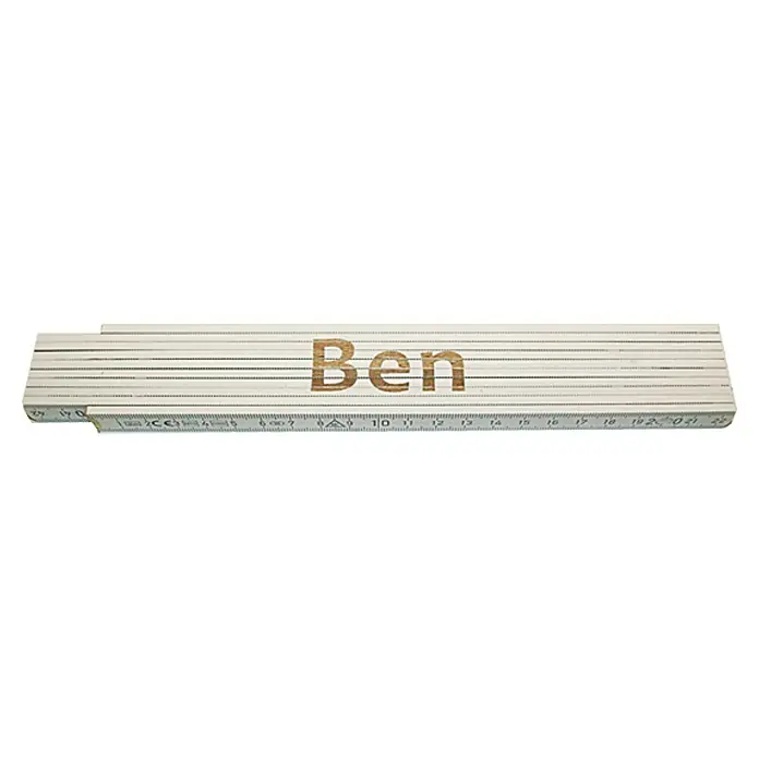 Zollstock - Aufdruck: Ben, 2 m - Der klappbare Zollstock mit dem Namen „Ben“ ist ein nützliches Werkzeug für präzise Messungen. Er ist ideal für Handwerker und Heimwerker.