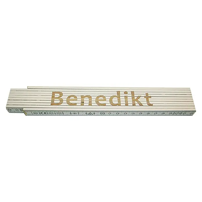 Zollstock - Aufdruck: Benedikt, 2 m - Zollstock mit dem Namen "Benedikt" in Holzoptik. Ideal für Handwerker und Heimwerker, personalisiert und praktisch.