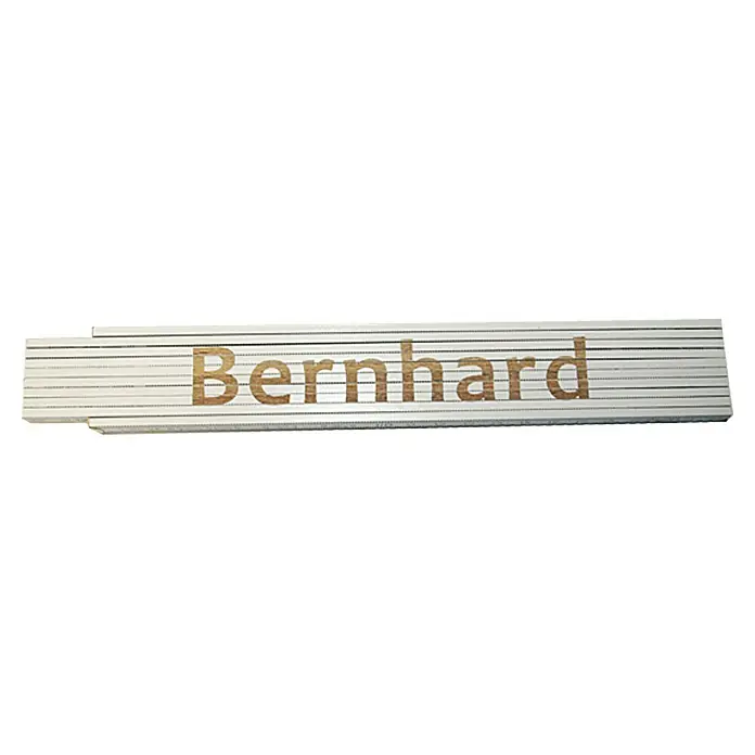 Zollstock - Aufdruck: Bernhard, 2 m - Der personalisierte Zollstock mit dem Namen "Bernhard" ist ein praktisches und individuelles Werkzeug für Handwerker und Heimwerker.