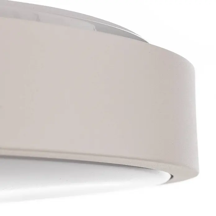 Lindby LED Deckenlampe Smart Home in weiß, dimmbar Deckenleuchte rund -  - Hellgraue, strukturierte, zylindrische Leuchte.
