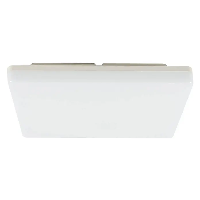 PRIOS LED Deckenlampe in weiß, Deckenleuchte -  - Weiße, rechteckige Deckenleuchte mit mattierter Abdeckung und hellgrauer Basis.