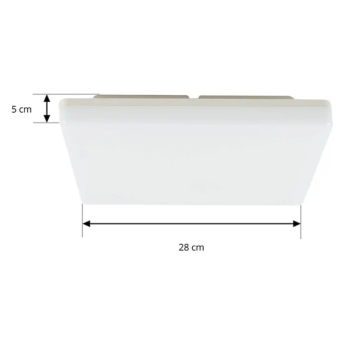 PRIOS LED Deckenlampe in weiß, Deckenleuchte -  - Weiße rechteckige LED-Leuchte, 28 cm lang und 5 cm hoch, ideal für Decken- oder Wandmontage.