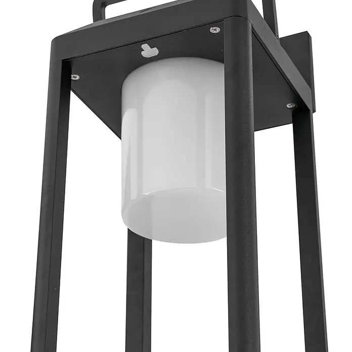 Lucande Außenwandleuchte Tilena - schwarz, IP54 - Schwarze Außenleuchte mit einem weißen zylindrischen Lichtdiffusor.