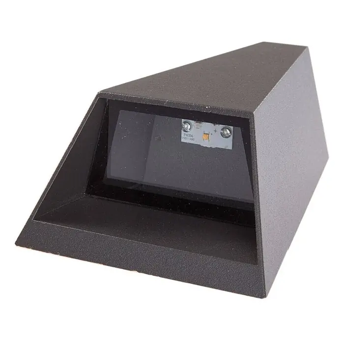Lucande LED Wandleuchte aussen in anthrazit, Aussenlampe Wand -  - Eckige, dunkelgraue LED-Außenleuchte mit texturierter Oberfläche.