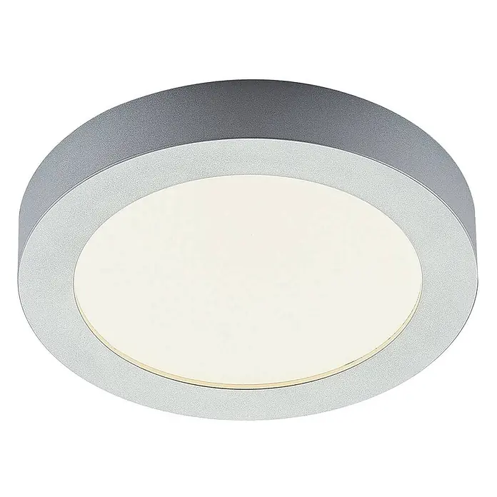 Arcchio LED Deckenlampe in silber, weiß, Deckenleuchte rund -  - Runde, silbergraue LED-Deckenleuchte mit weißem Diffusor.