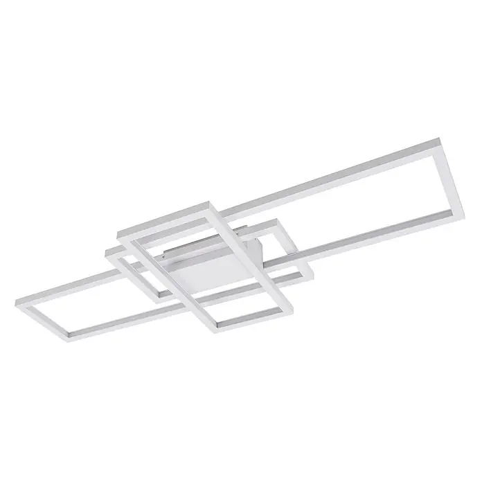 Lindby Deckenleuchte Poppy - weiß / opal, weiß / opal - Weiß moderne geometrische LED-Deckenleuchte.