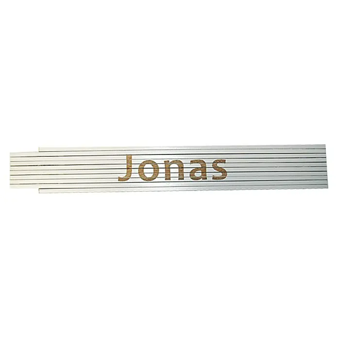 Zollstock - Aufdruck: Jonas, 2 m - Zollstock mit dem Namen "Jonas", ideal für kleine Handwerker. Das perfekte personalisierte Geschenk für Kinder, die gerne bauen und messen.