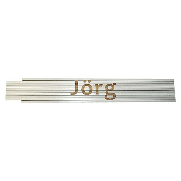 Zollstock - Aufdruck: Jörg, 2 m - Holz-Türschild "Jörg" mit stilvoller Gravur, ideal für die Kennzeichnung von Türen im Büro oder Zuhause, mit klaren Linien.