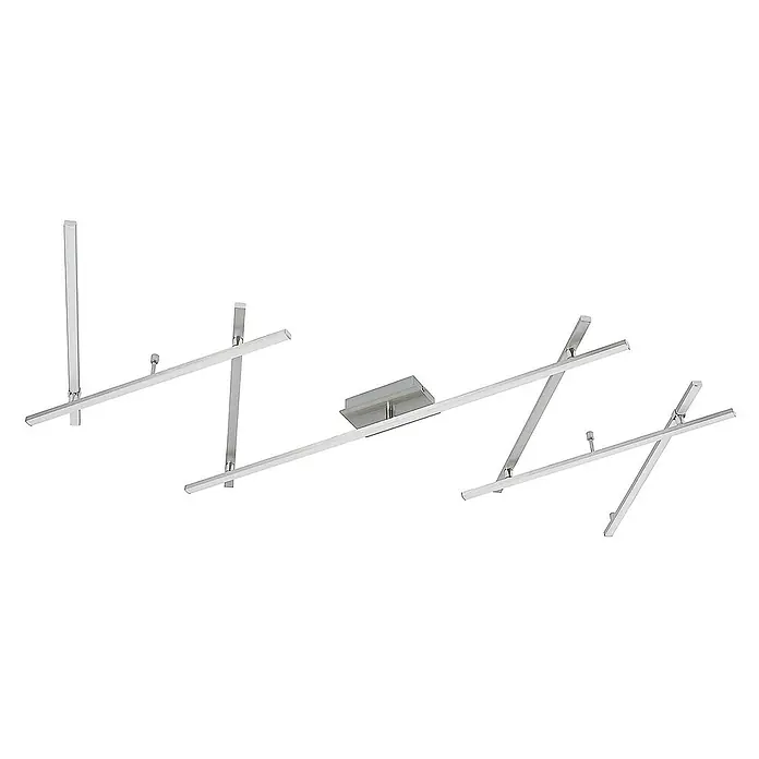 Lindby LED Deckenlampe in nickel, Deckenleuchte -  - Moderne lineare LED-Deckenleuchte aus silbernem Metall mit kreuzenden Stäben.