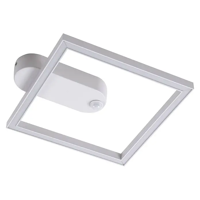 Lindby LED Deckenlampe in weiß, Deckenleuchte -  - Weiße quadratische LED-Deckenleuchte mit integriertem Bewegungssensor.