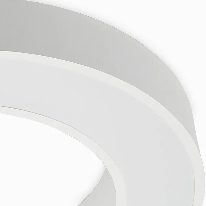 Arcchio LED Deckenlampe in weiß, Deckenleuchte rund -  - Gebogene weiße LED-Leuchte mit mattgrauem Rand für diffuse Beleuchtung.