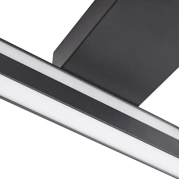 Lucande LED Deckenlampe dimmbar 30 cm, RGB Backlight, Fernbedienung -  - Moderne dunkelgraue Metall-LED-Leuchte mit zwei parallelen weißen Lichtstreifen.