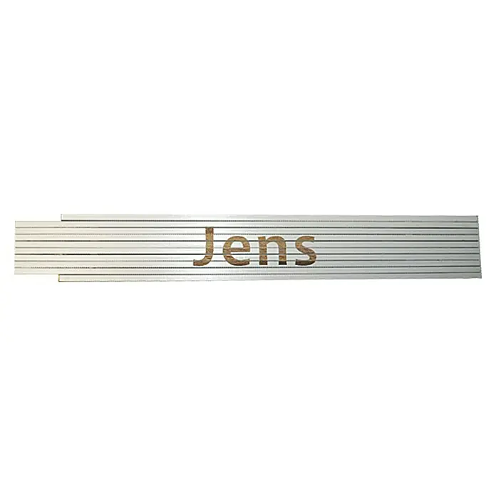 Zollstock - Aufdruck: Jens, 2 m - Ein Zollstock mit dem Namen "Jens". Ideal für alle, die einen persönlichen und hochwertigen Messstab suchen. Präzise Messungen garantiert.