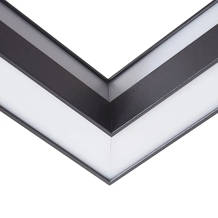 Lucande LED Deckenlampe dimmbar 30 cm, RGB Backlight, Fernbedienung -  - Dunkelgraues L-förmiges LED-Profil mit weißen Lichtdiffusoren für Eckmontage.