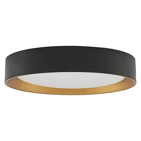 Lindby LED Deckenlampe in schwarz, gold, Deckenleuchte rund