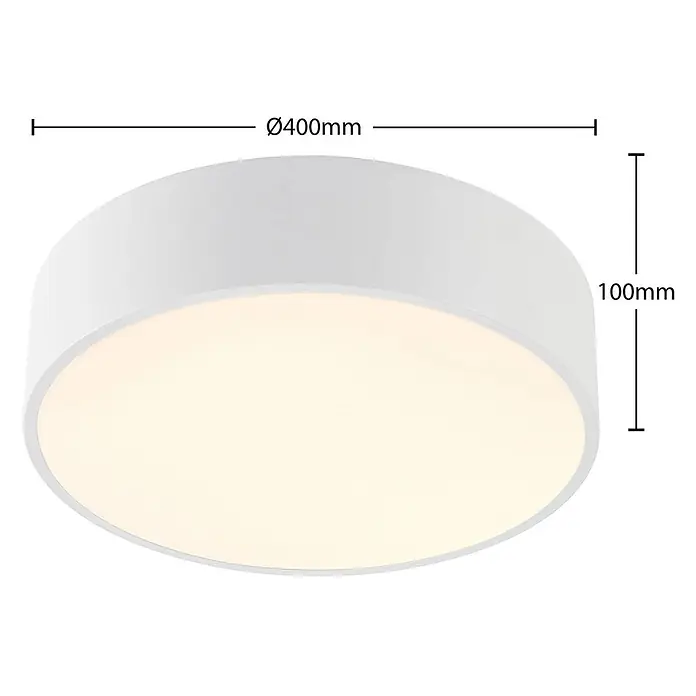 Arcchio LED Deckenlampe in weiß, Deckenleuchte rund -  - Weiße runde LED-Deckenleuchte, Ø400mm x 100mm.