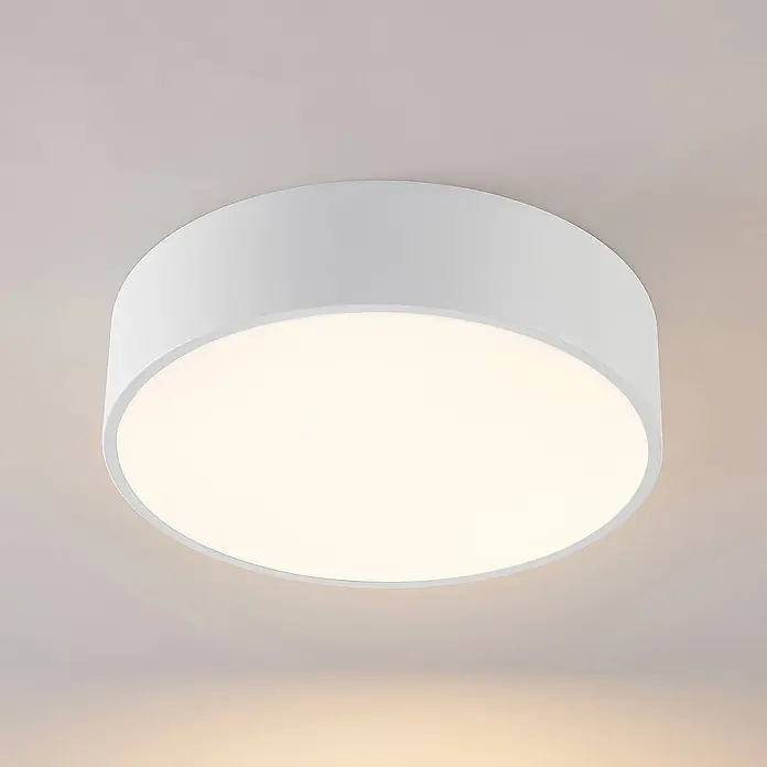 Arcchio LED Deckenlampe in weiß, Deckenleuchte rund -  - Weißes, rundes, flaches Deckenlicht mit leuchtendem Diffusor.
