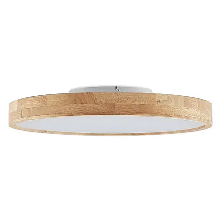 Lindby LED Deckenlampe in holz, weiß, dimmbar Deckenleuchte rund