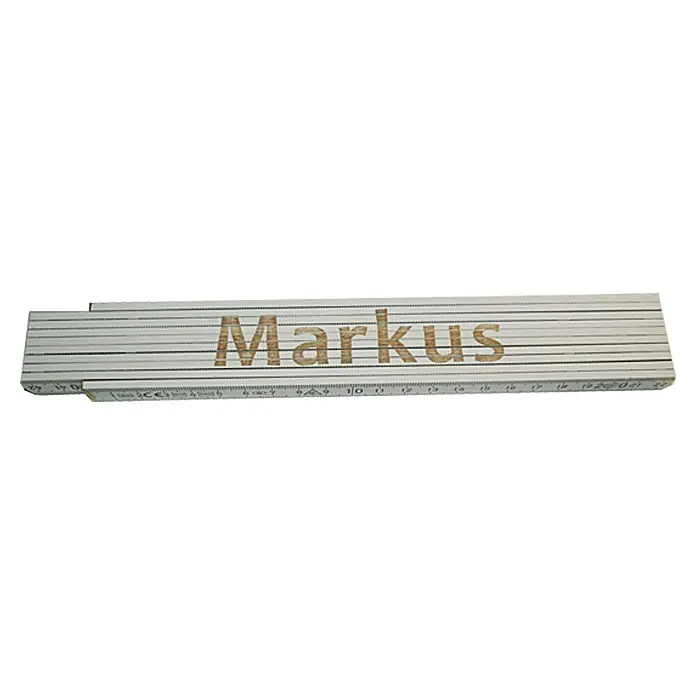 Zollstock - Aufdruck: Markus, 2 m - Der Zollstock aus Holz mit dem Namen "Markus" ist ein praktisches Werkzeug für jeden Heimwerker.