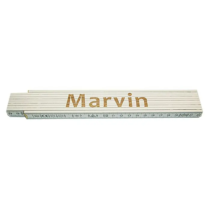 Zollstock - Aufdruck: Marvin, 2 m - Ein Zollstock mit dem Namen "Marvin", ideal für kleine Handwerker, die ihr Werkzeug personalisieren möchten.