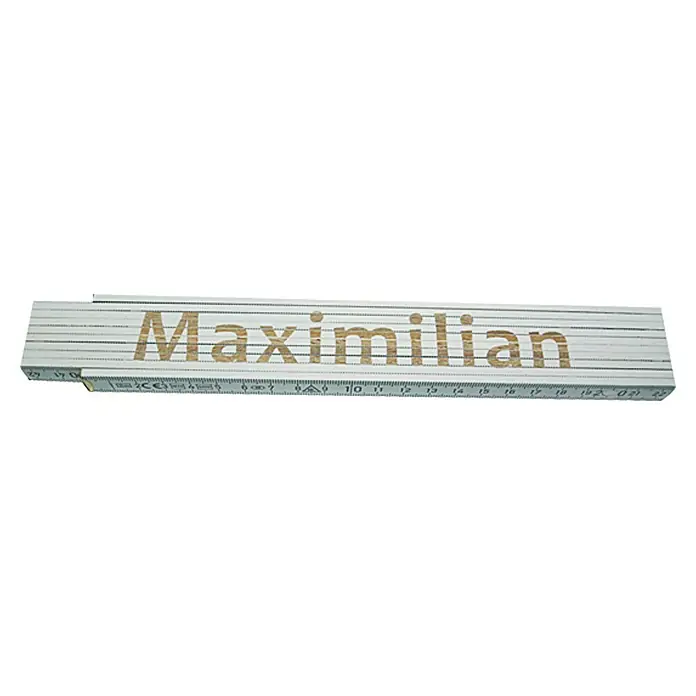 Zollstock - Aufdruck: Maximilian, 2 m - Maximilian Zollstock. Der Zollstock mit dem Namen Maximilian ist ein praktisches Werkzeug für genaue Messungen im Alltag und auf der Baustelle.