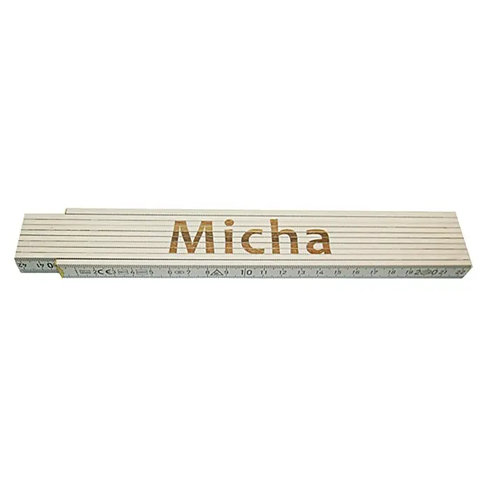 Zollstock - Aufdruck: Micha, 2 m - Der Zollstock mit dem Namen "Micha" ist ein nützliches Werkzeug für präzise Messungen in Handwerk und Hobby.