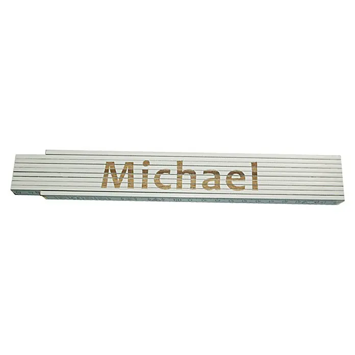 Zollstock - Aufdruck: Michael, 2 m - Ein Zollstock mit dem Namen "Michael" darauf gedruckt. Ideal für Handwerker und Heimwerker, personalisiert und praktisch.