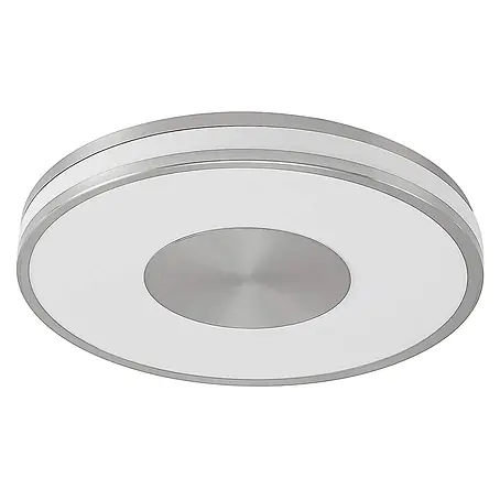 Lindby LED Deckenlampe in nickel, weiß, dimmbar Deckenleuchte rund