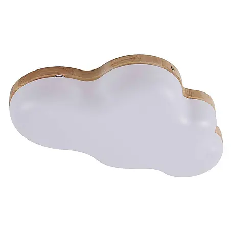 Lindby LED Deckenlampe in weiß, holz, Deckenleuchte rund