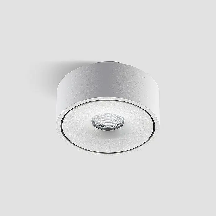 Arcchio LED Deckenlampe in weiß, Deckenleuchte rund -  - Weißer runder Aufbau-LED-Strahler mit sichtbarer, vertiefter Lichtquelle.