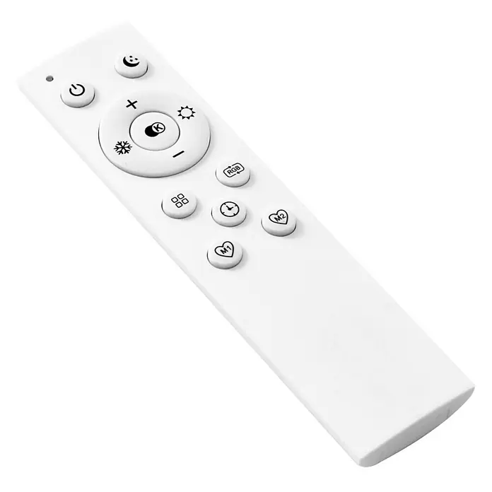 Lucande LED Deckenlampe in schwarz, dimmbar Deckenleuchte -  - Weiße Fernbedienung für Leuchten mit Ein-/Aus-, Helligkeits-, Farb-, Timer- und Speichertasten.