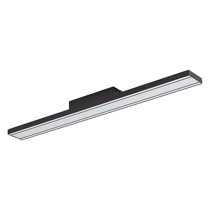 Lucande LED Deckenlampe in schwarz, dimmbar Deckenleuchte -  - Schwarze lineare LED-Leuchte mit weißem Diffusor, geeignet für Schienen- oder Oberflächenmontage.