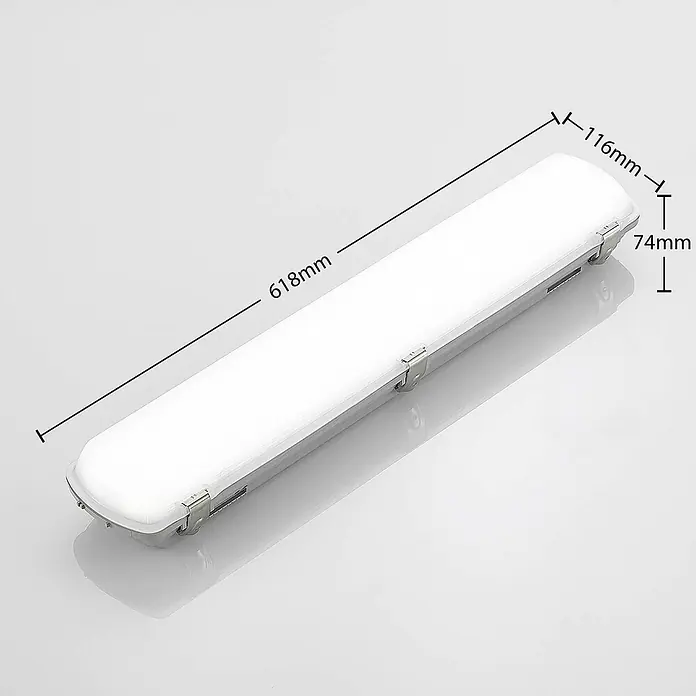 Arcchio LED Feuchtraumleuchte in weiß, Wannenleuchte -  - Weiße LED-Wannenleuchte, 618x116x74mm.