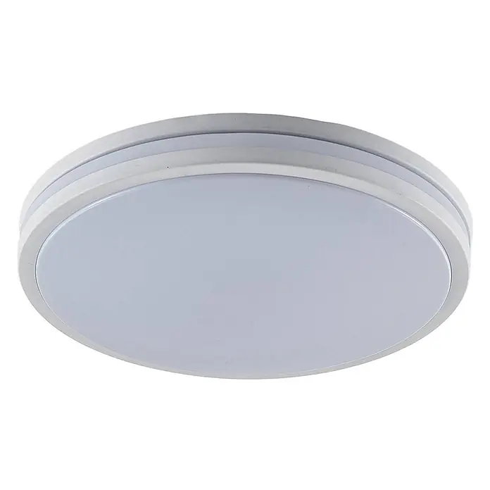 Lindby LED Deckenlampe in weiß, dimmbar Deckenleuchte rund -  - Runde weiße LED-Deckenleuchte mit flacher, matter Abdeckung für Unterputzmontage.