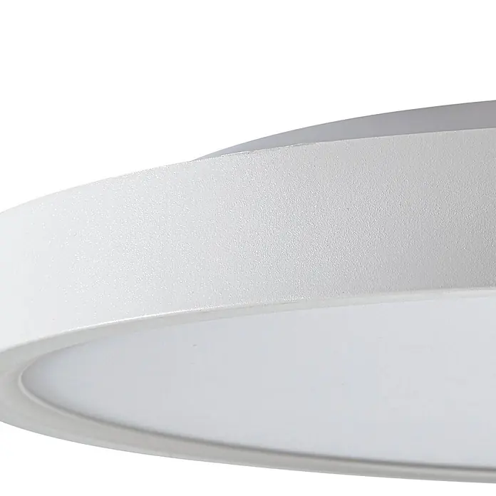 Lindby Deckenleuchte Deika - weiß / opal - Weiße, runde LED-Decken-/Wandleuchte mit feiner Textur.