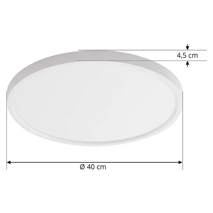 Lindby LED Deckenlampe Smart Home in weiß, dimmbar Deckenleuchte rund -  - Runde weiße LED-Deckenleuchte, Ø 40 cm und 4,5 cm Höhe.