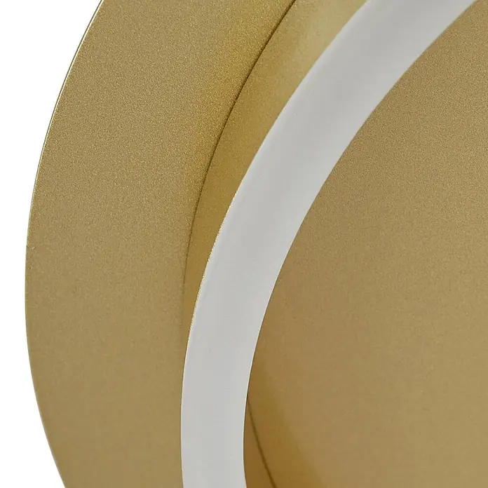 Lindby LED Deckenlampe in gold, Deckenleuchte rund -  - Goldfarbene, strukturierte kreisförmige Leuchte mit einem weißen, transluzenten LED-Band.
