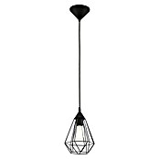 Eglo Tarbes Pendellamp, rond (Zwart, Hoogte: 110 cm, Max. vermogen: 60 W, E27, 1 lampen, Diameter: 17,5 cm)