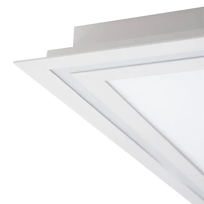Lucande LED Deckenlampe in weiß, dimmbar Deckenleuchte -  - Weiße, quadratische LED-Einbauleuchte mit abgestuftem Design und Diffusorplatte.
