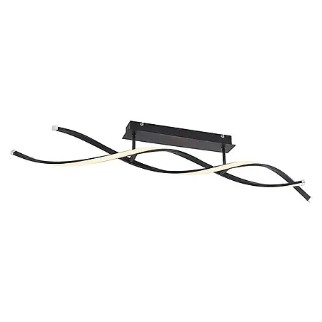 Lindby LED Deckenlampe in schwarz matt, Deckenleuchte