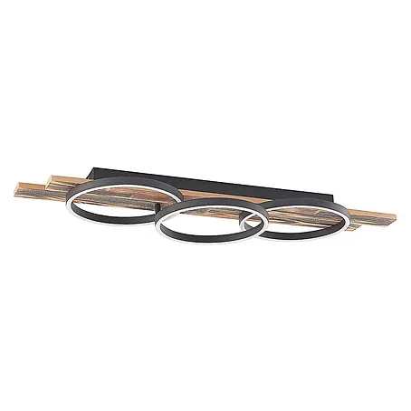 Lindby LED Deckenlampe in holz, dimmbar Deckenleuchte rund