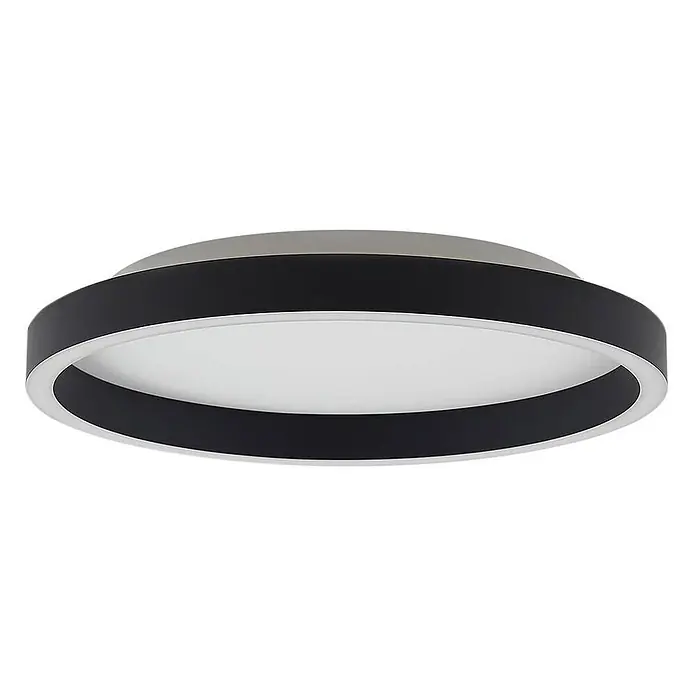 Lucande LED Deckenlampe in schwarz, up down Deckenleuchte rund -  - Runde schwarze und silberne LED-Deckenleuchte.
