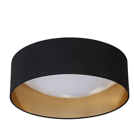 Lindby LED Deckenlampe in schwarz, gold, Deckenleuchte rund